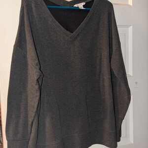 Athleta Charcoal V-Neck Sweater